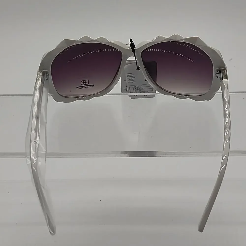 404 white geometric sunglasses with